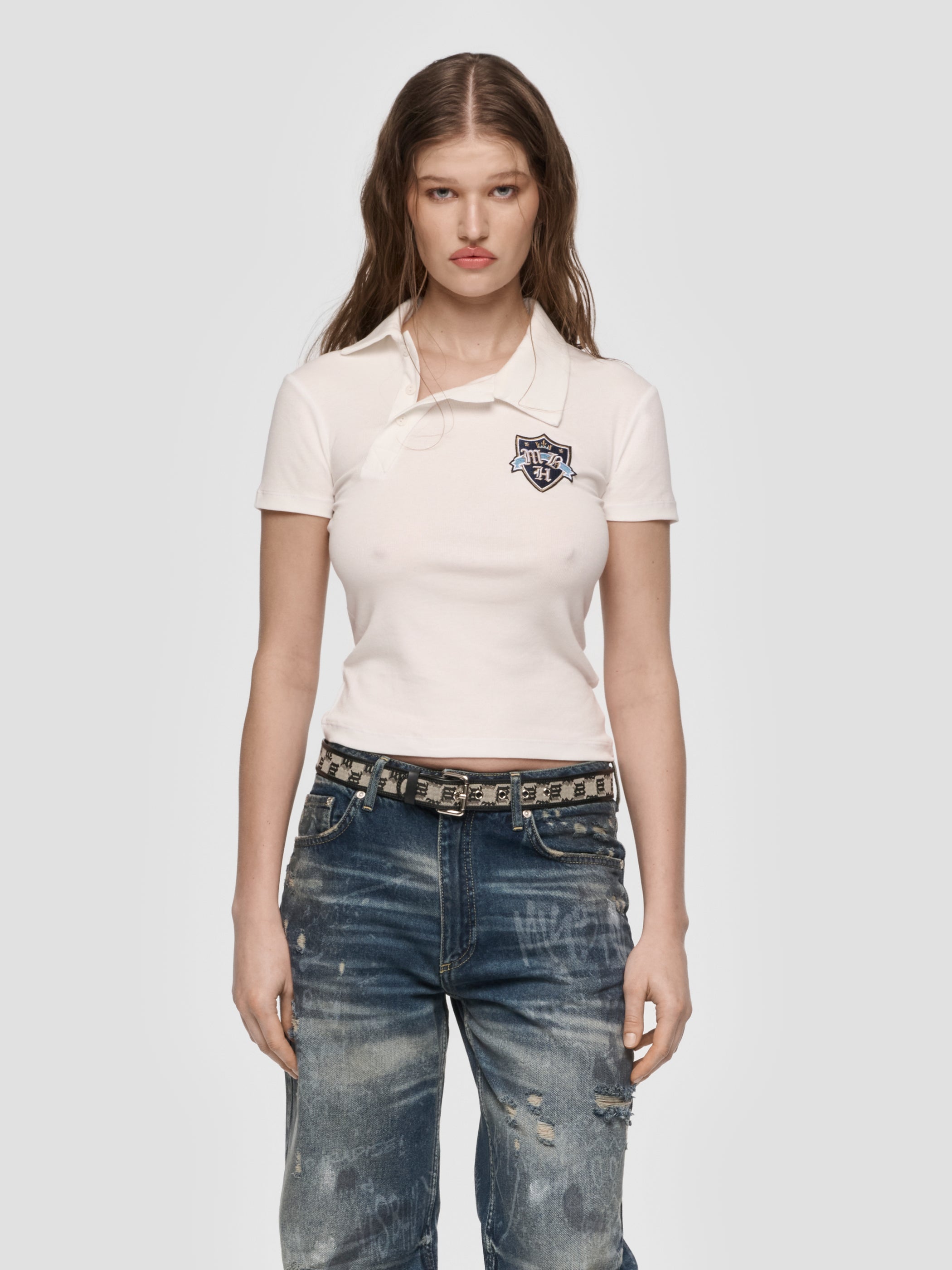 Crest Polo Top
