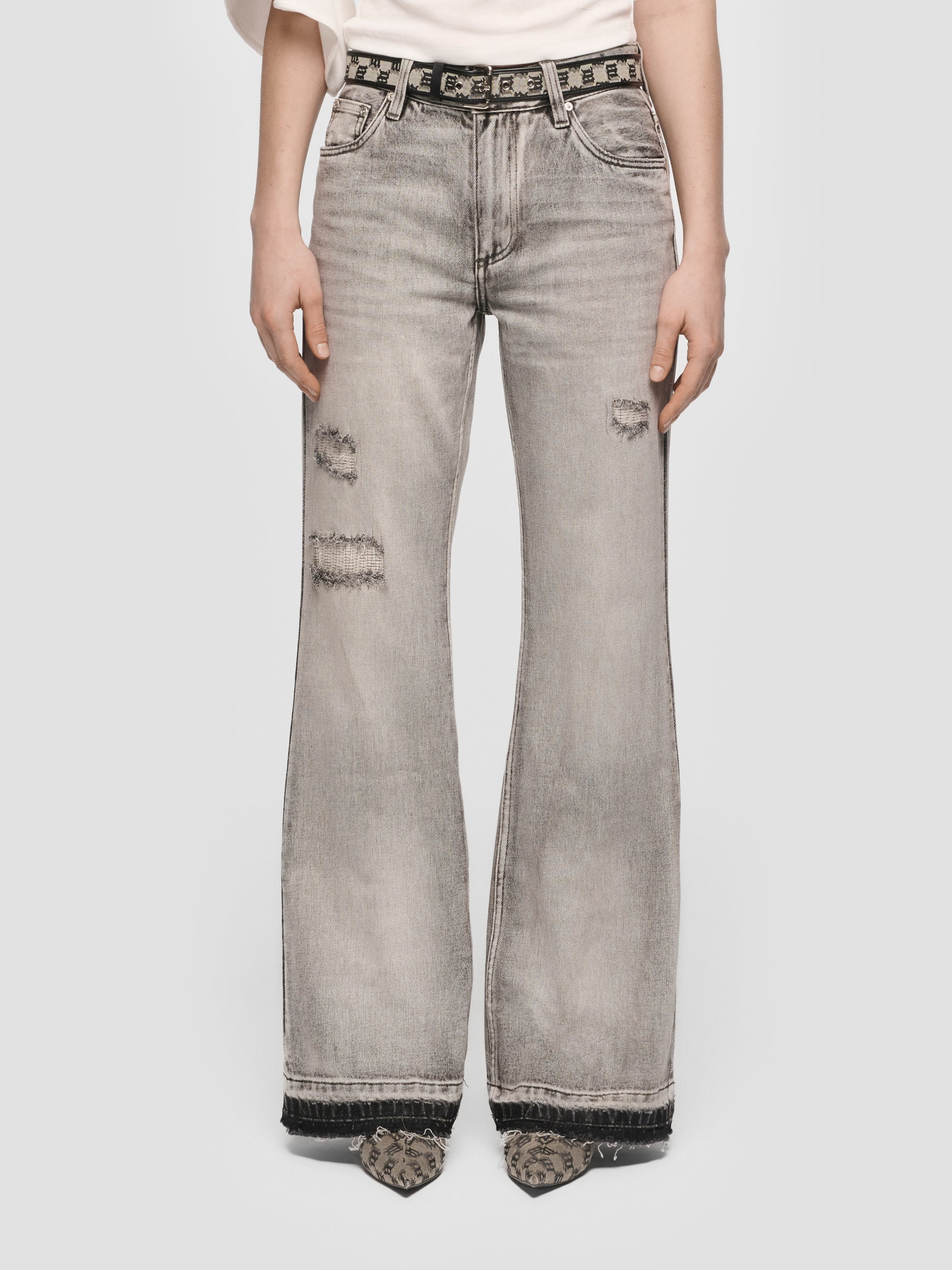 Charcoal Bootcut Denim Trousers