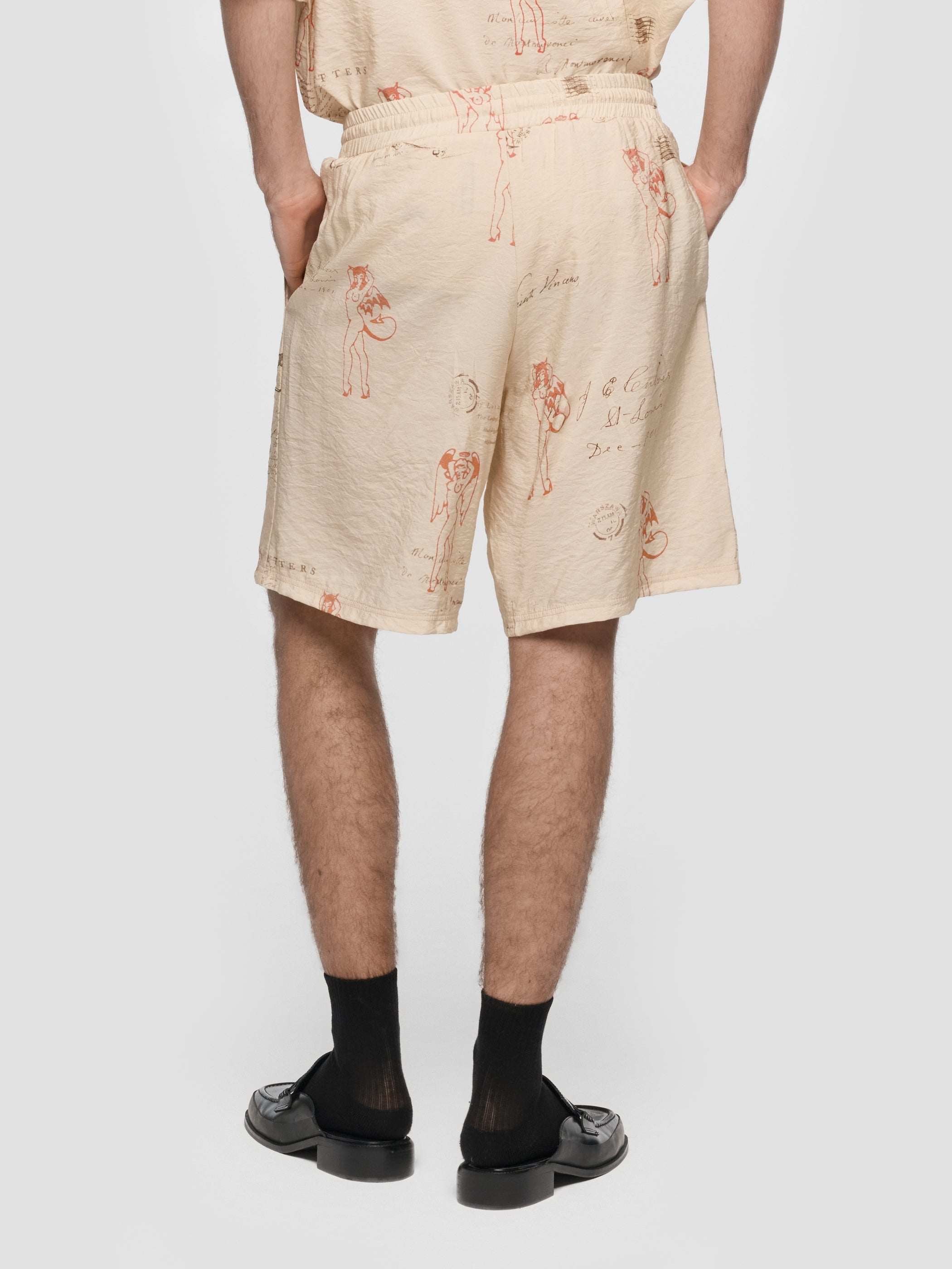 Devil&Angel Postcard Shorts Unisex