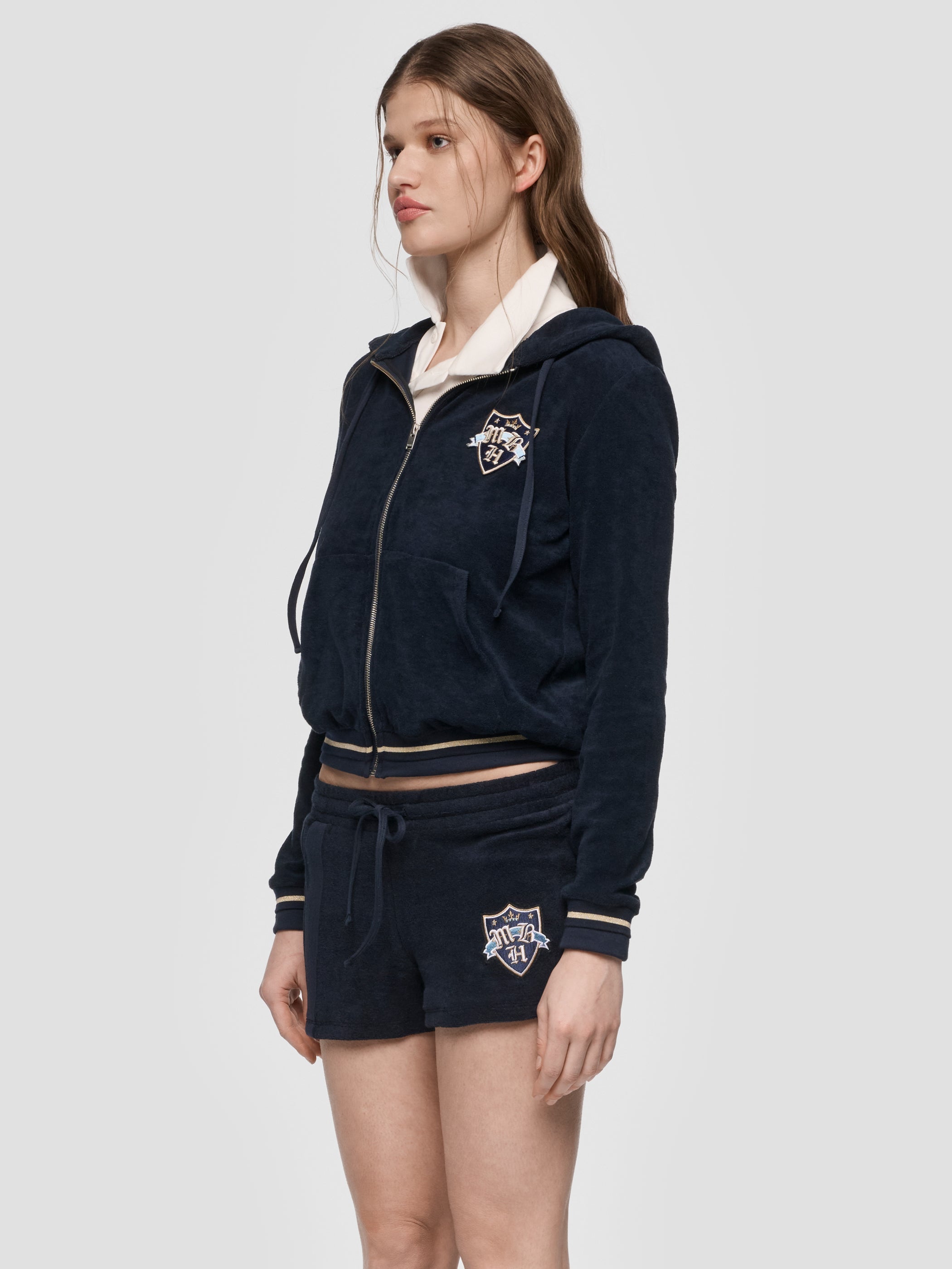 Crest Zipped Hoodie